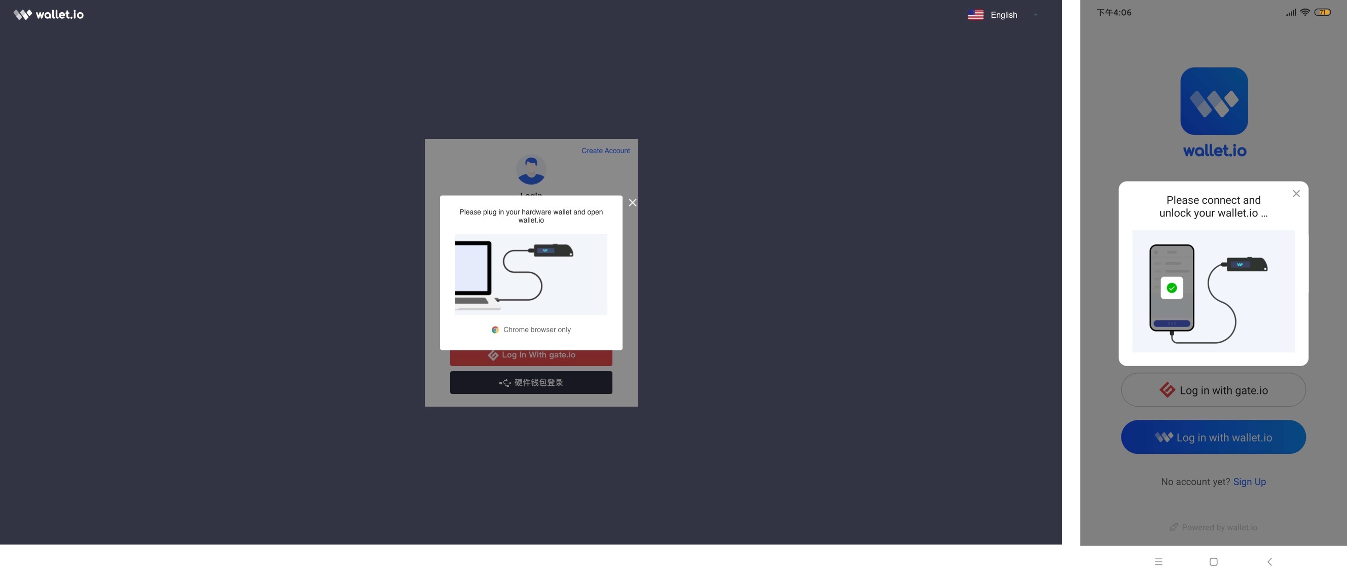 Use hardware in wallet.io · FAQ